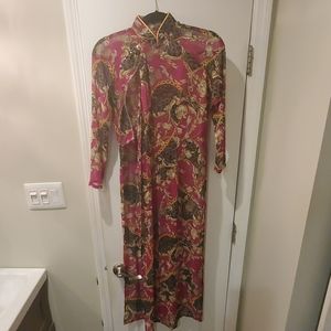 Japanese style sheer sexy dress, snaps down side